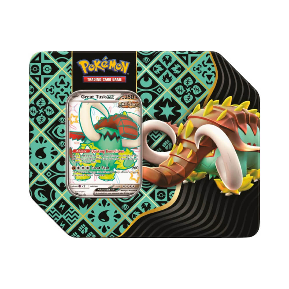🔥2026 Christmas Gift🎄: Scarlet & Violet - Paldean Fates Tin (Great Tusk ex)
