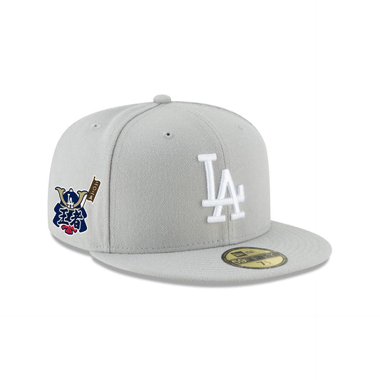 Los Angeles Dodgers 2025 World Series Champions Samurai Patch Gray 59FIFTY Fitted Hat