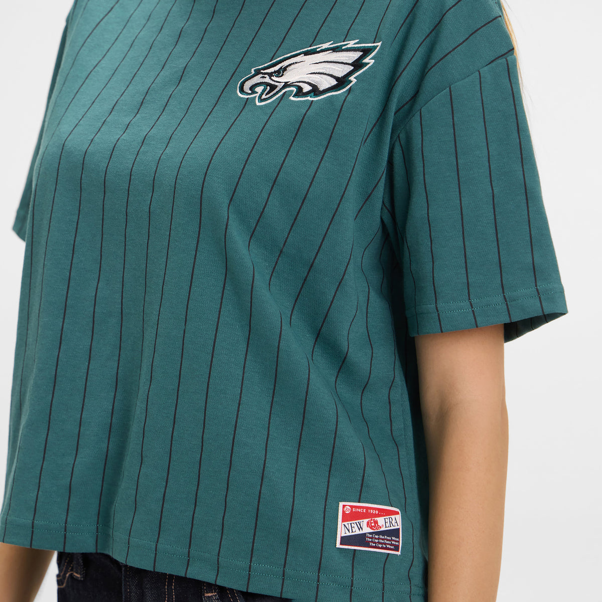 Houston Astros Throwback Women's Cropped Pinstripe T-Shirt