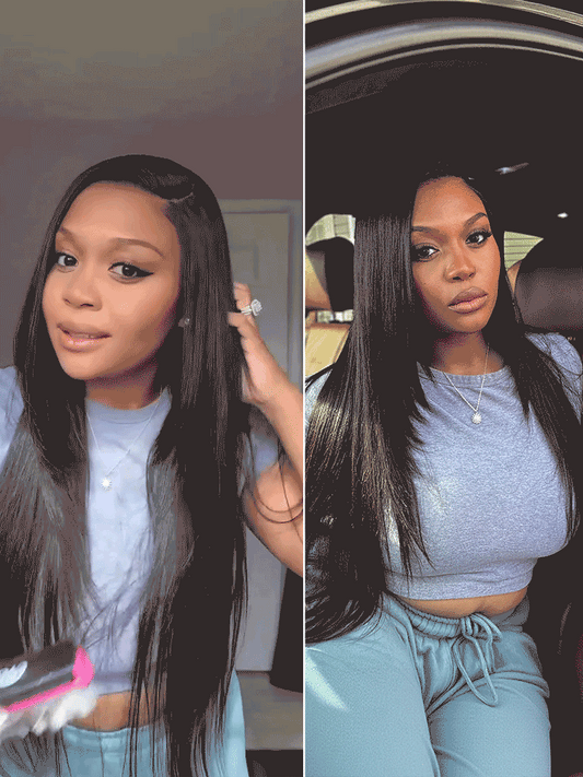 Luvme All-Day Comfort™ Wig 180% Density Butterfly Cut Layered Light Yaki Straight Glueless 7x6 Closure HD Lace Human Hair Wig Pre-Cut Lace