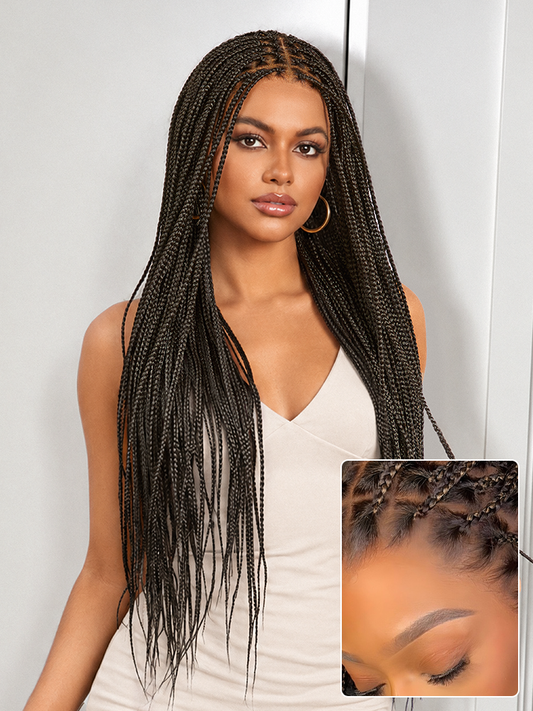 OwnScalp™ Lightweight Salon-Like Braids with a Real Scalp Look Full HD Lace Knotless Box Braided Wig - US Only