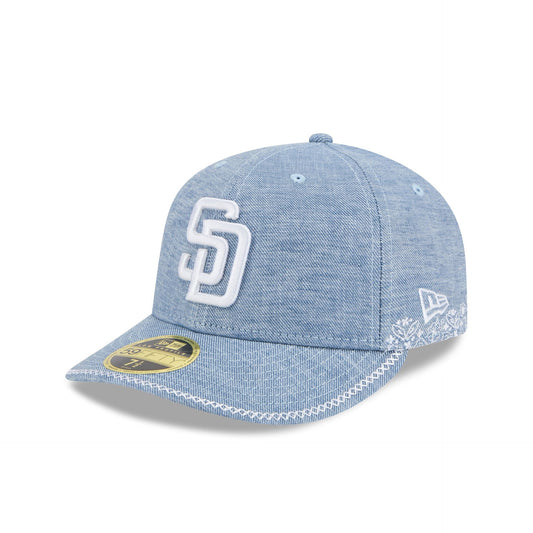 San Diego Padres Hand Stitched Chambray Low Profile 59FIFTY Fitted Hat