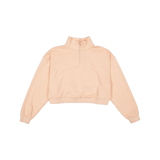 New York Yankees Tonal Cropped Pastel Pink Women's Quarter Zip