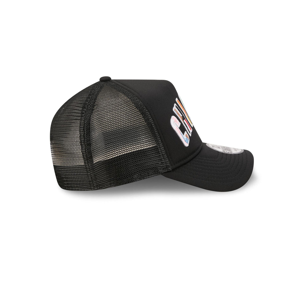 Chicago Cubs Rainbow Wordmark 9FORTY A-Frame Trucker Hat