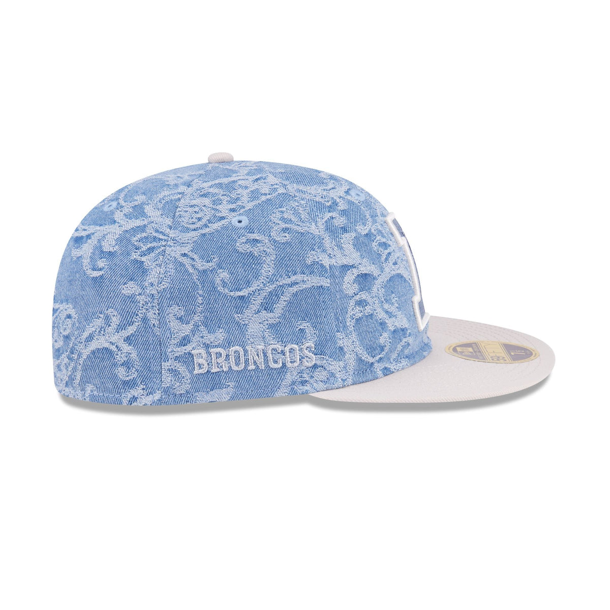 Just Caps Jacquard Denim Denver Broncos Retro Crown 59FIFTY Fitted Hat