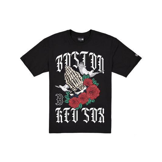 Boston Red Sox Gothic Bloom Black T-Shirt