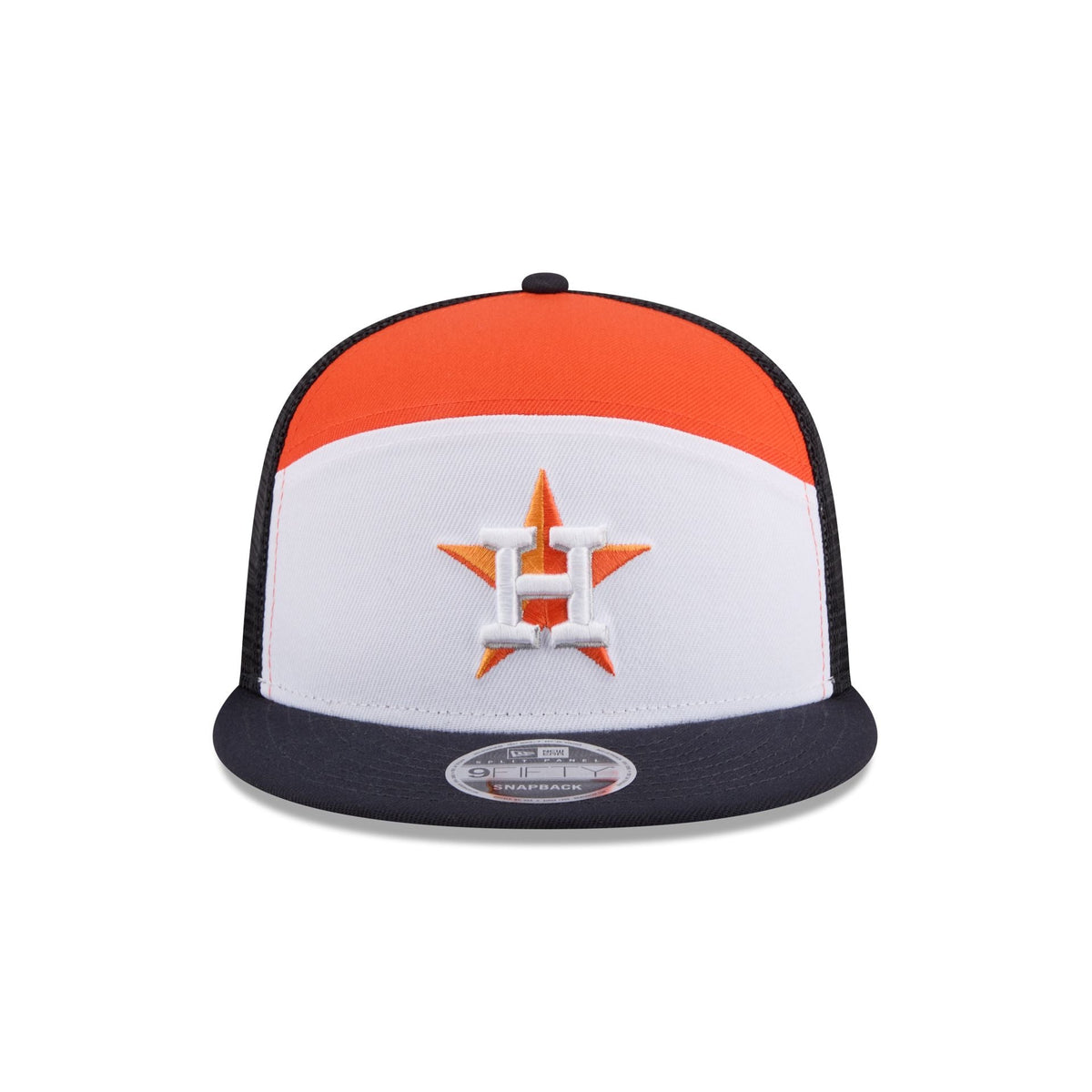 Houston Astros Block Split Panel 9FIFTY Trucker Hat