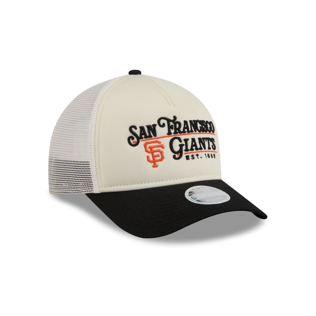 San Francisco Giants Retro Chrome Women's White 9FORTY M-Crown A-Frame Trucker Hat