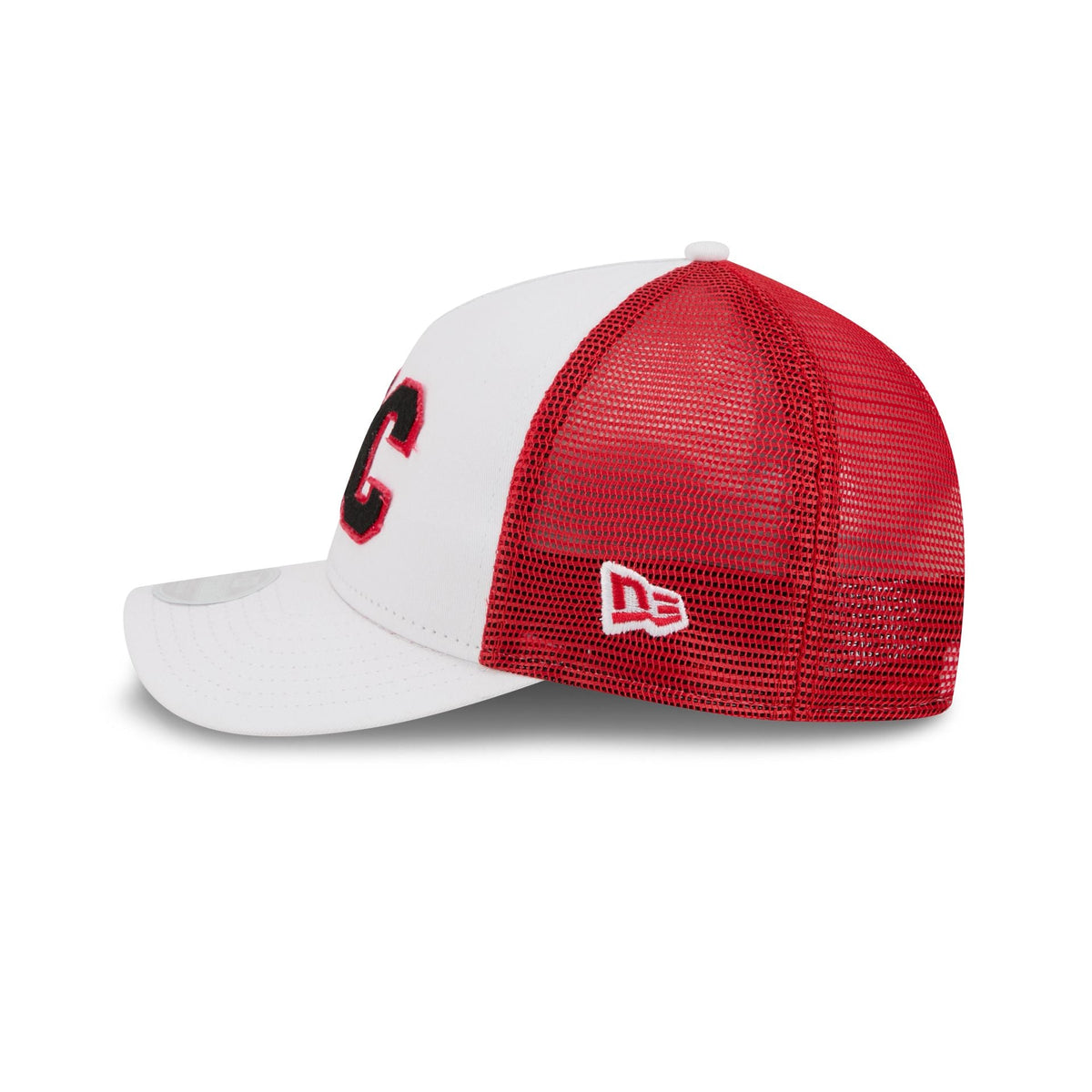 Kansas City Chiefs Optic White Felt Logo Women's 9FORTY M-Crown A-Frame Trucker Hat