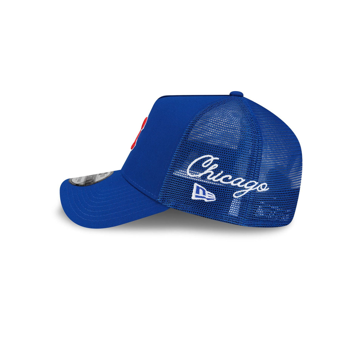 Chicago Cubs Side Script 9FORTY A-Frame Trucker Hat