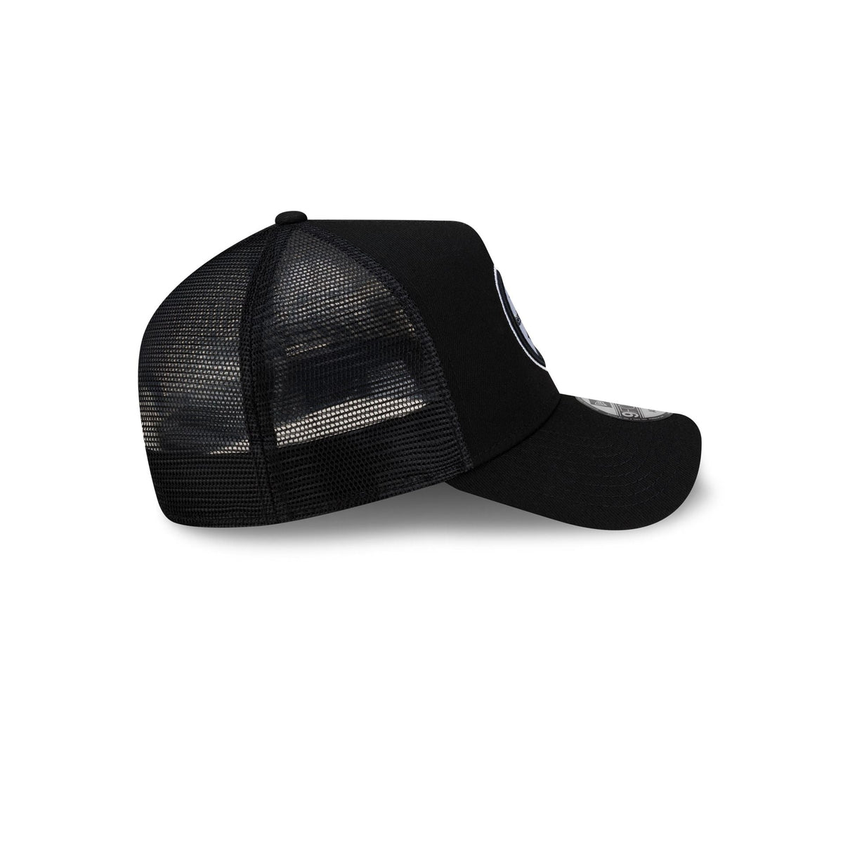 Pittsburgh Steelers Side Script Black 9FORTY A-Frame Trucker Hat