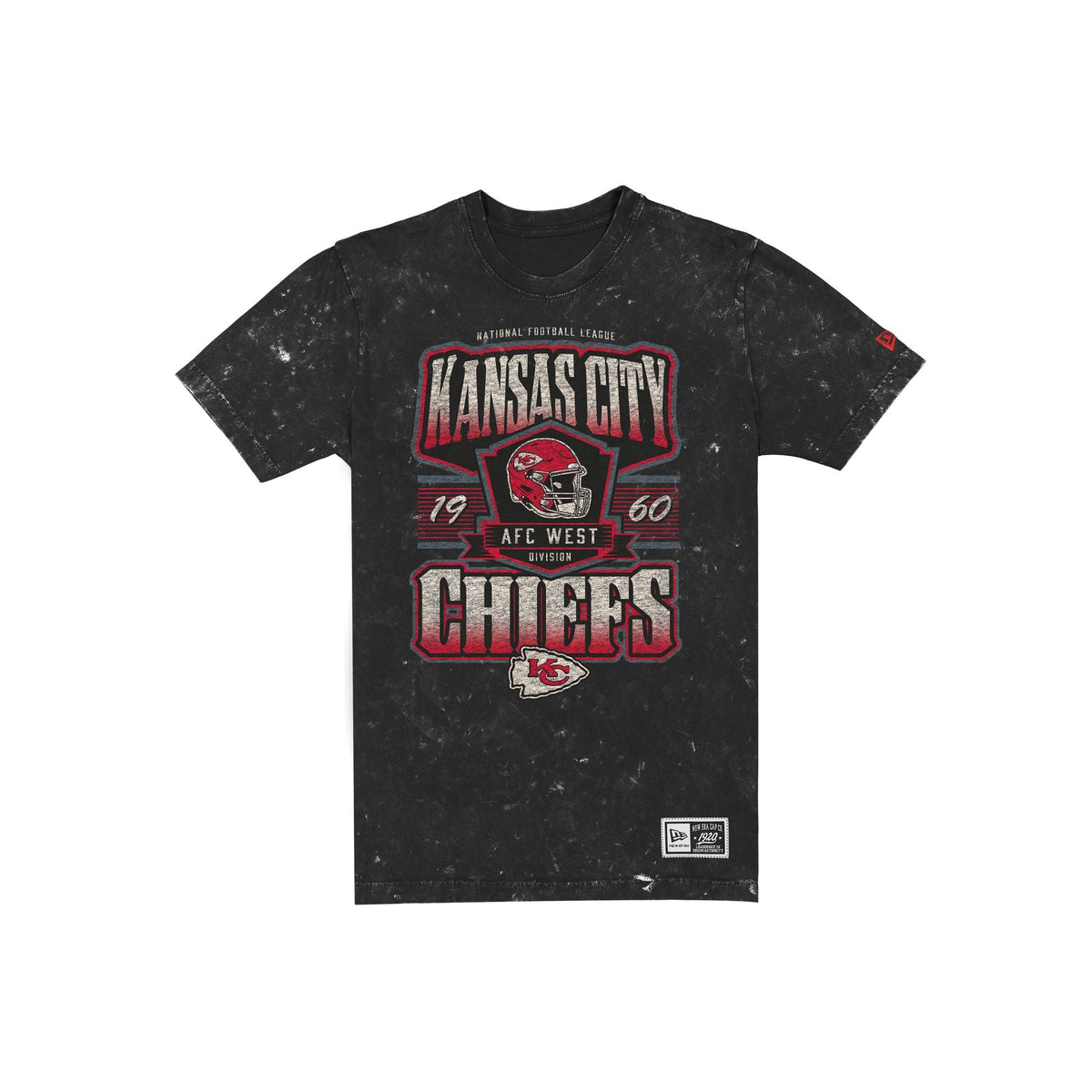 Kansas City Chiefs Throwback Washed Graphic Black T-Shirt
