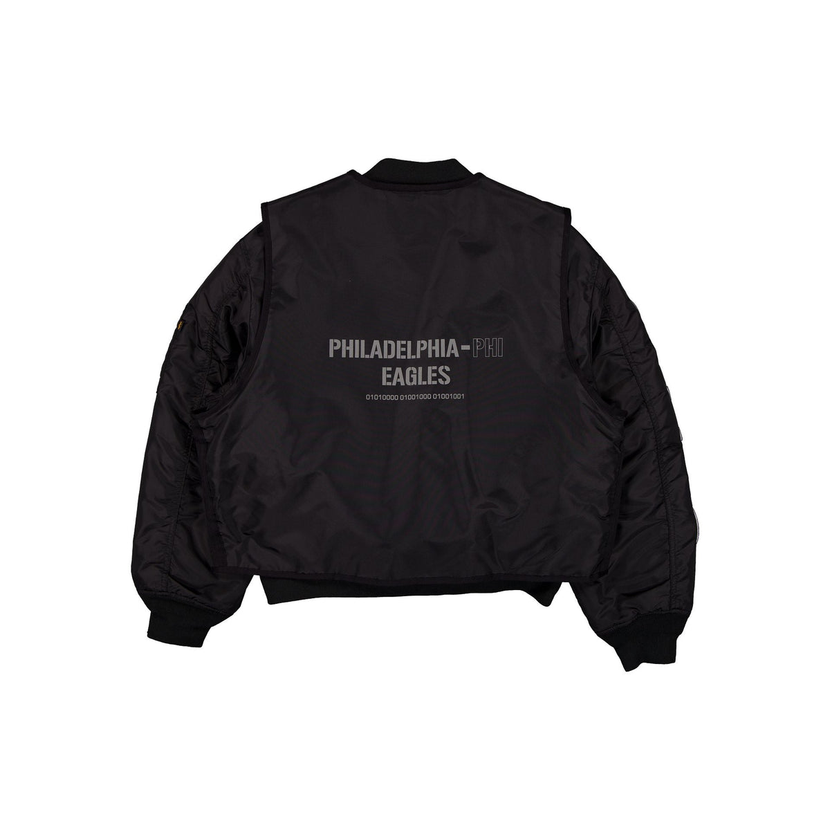 Alpha Industries x Philadelphia Eagles Black 2-in-1 MA-1 Flight Jacket + Vest