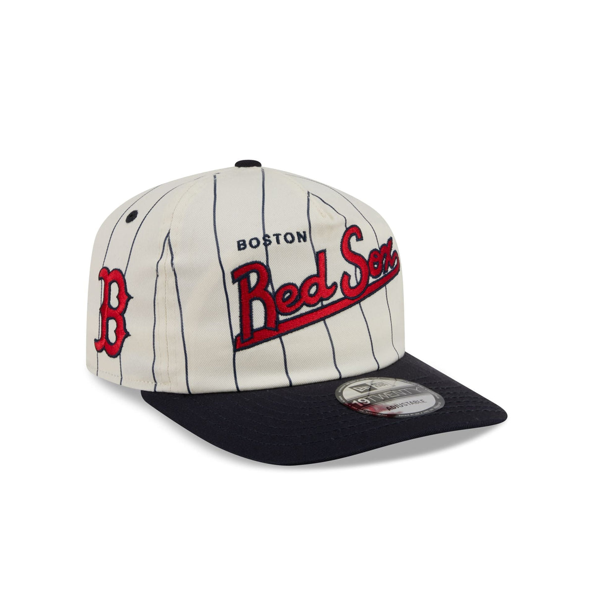 Boston Red Sox Chrome White Pinstripe 19TWENTY Snapback Hat