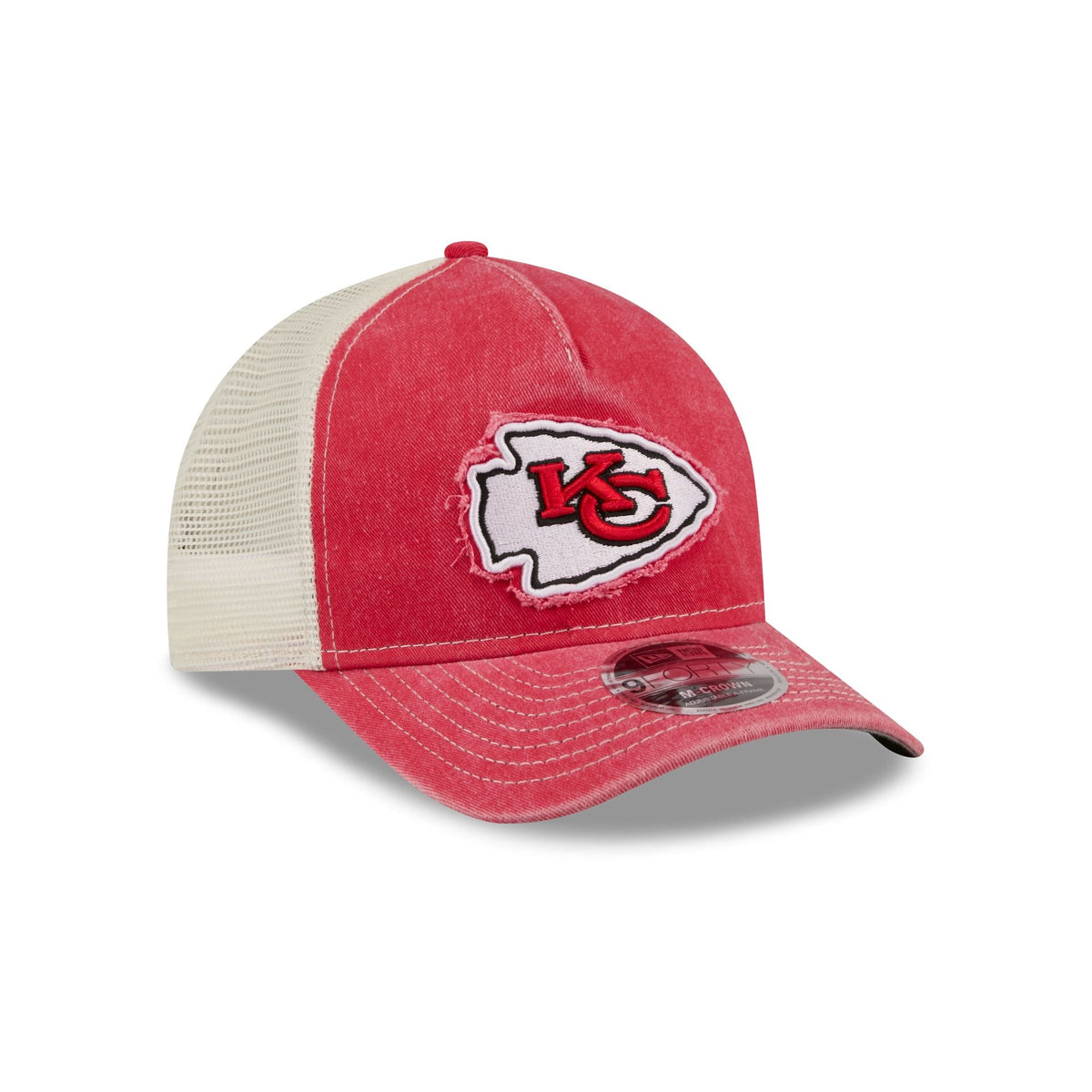 Kansas City Chiefs Frayed Logo 9FORTY M-Crown A-Frame Trucker Hat