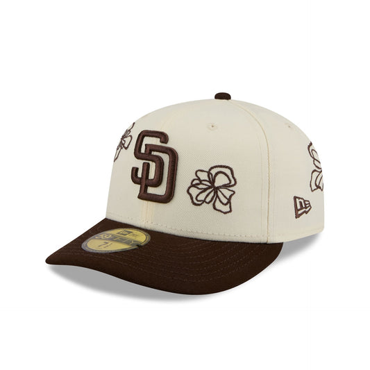 San Diego Padres Floral Outline 59FIFTY Fitted Hat