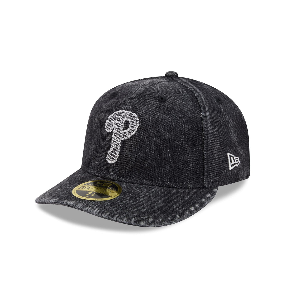 Philadelphia Phillies Black Denim Low Profile 59FIFTY Fitted Hat