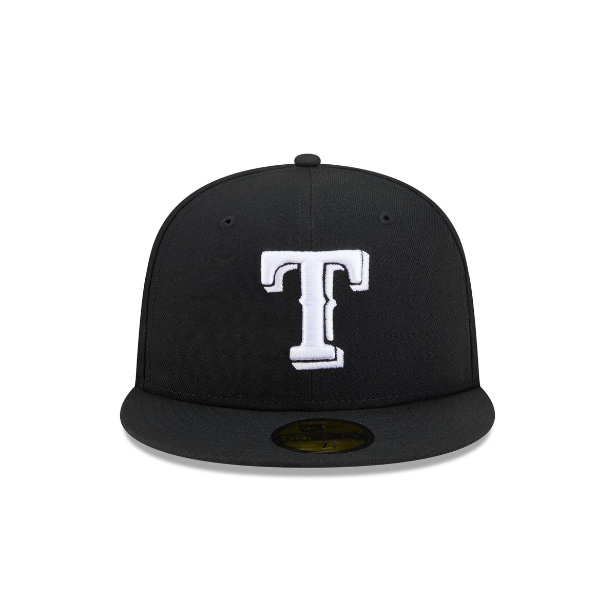 Texas Rangers Black and White Basic 59FIFTY Fitted Hat