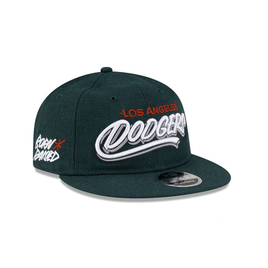 Born x Raised x Los Angeles Dodgers Sign Green Wool Retro Crown 9FIFTY Adjustable Hat