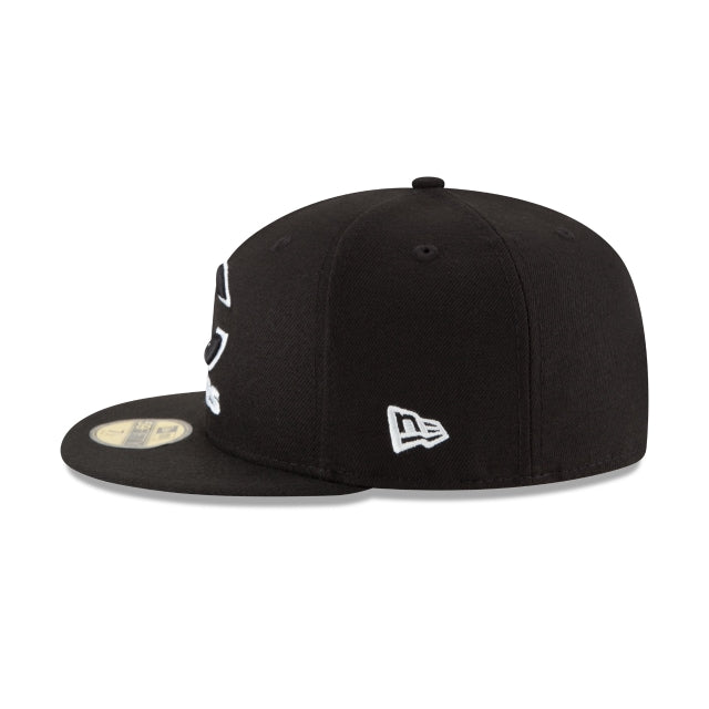 Chicago Bears Black & White 59FIFTY Fitted Hat