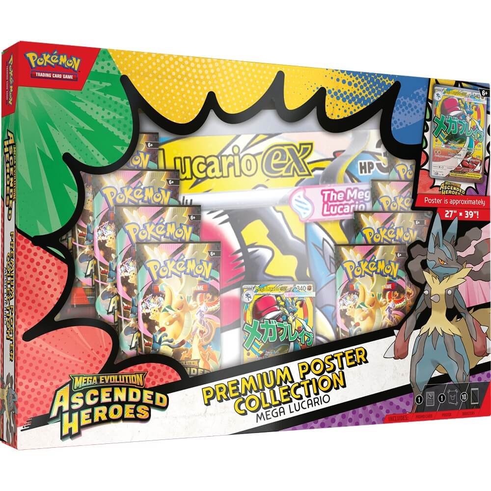 🔥2026 Christmas Gift🎄: Mega Evolution - Ascended Heroes Premium Poster Collection (Mega Lucario ex)