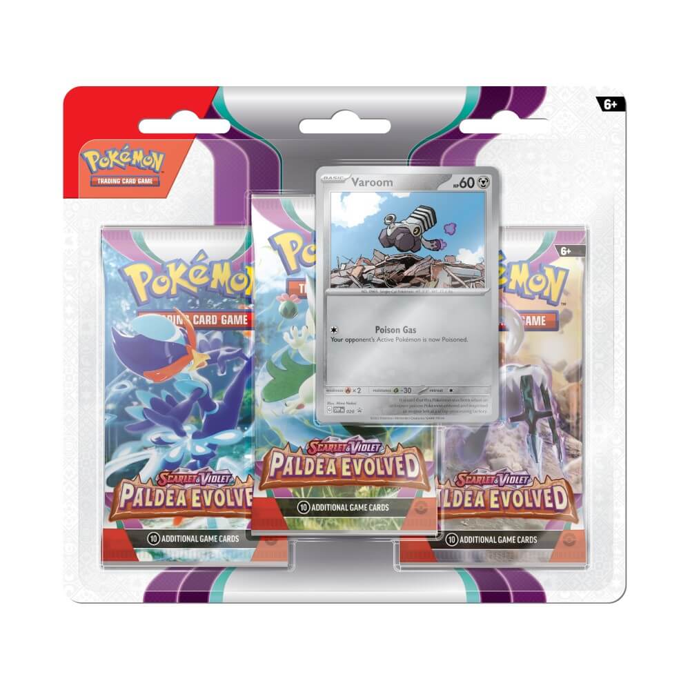🔥2026 Christmas Gift🎄: Scarlet & Violet—Paldea Evolved: Three-Booster Pack Blister (Varoom)