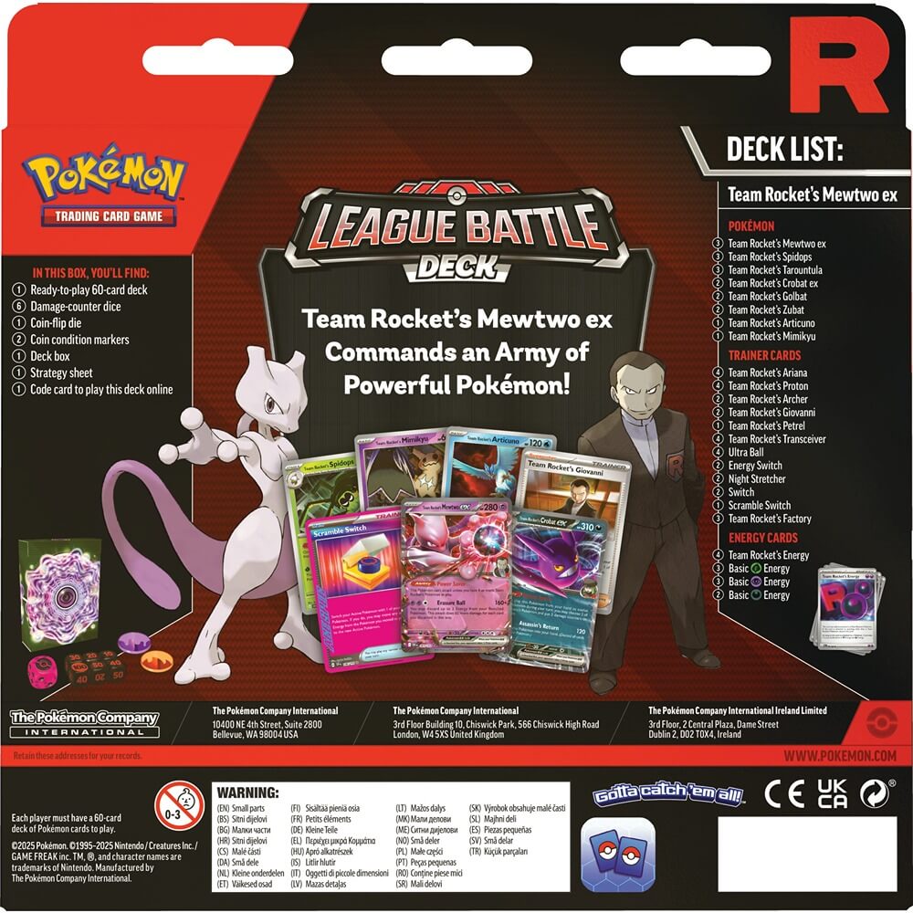 🔥2026 Christmas Gift🎄: Team Rocket's Mewtwo ex League Battle Deck